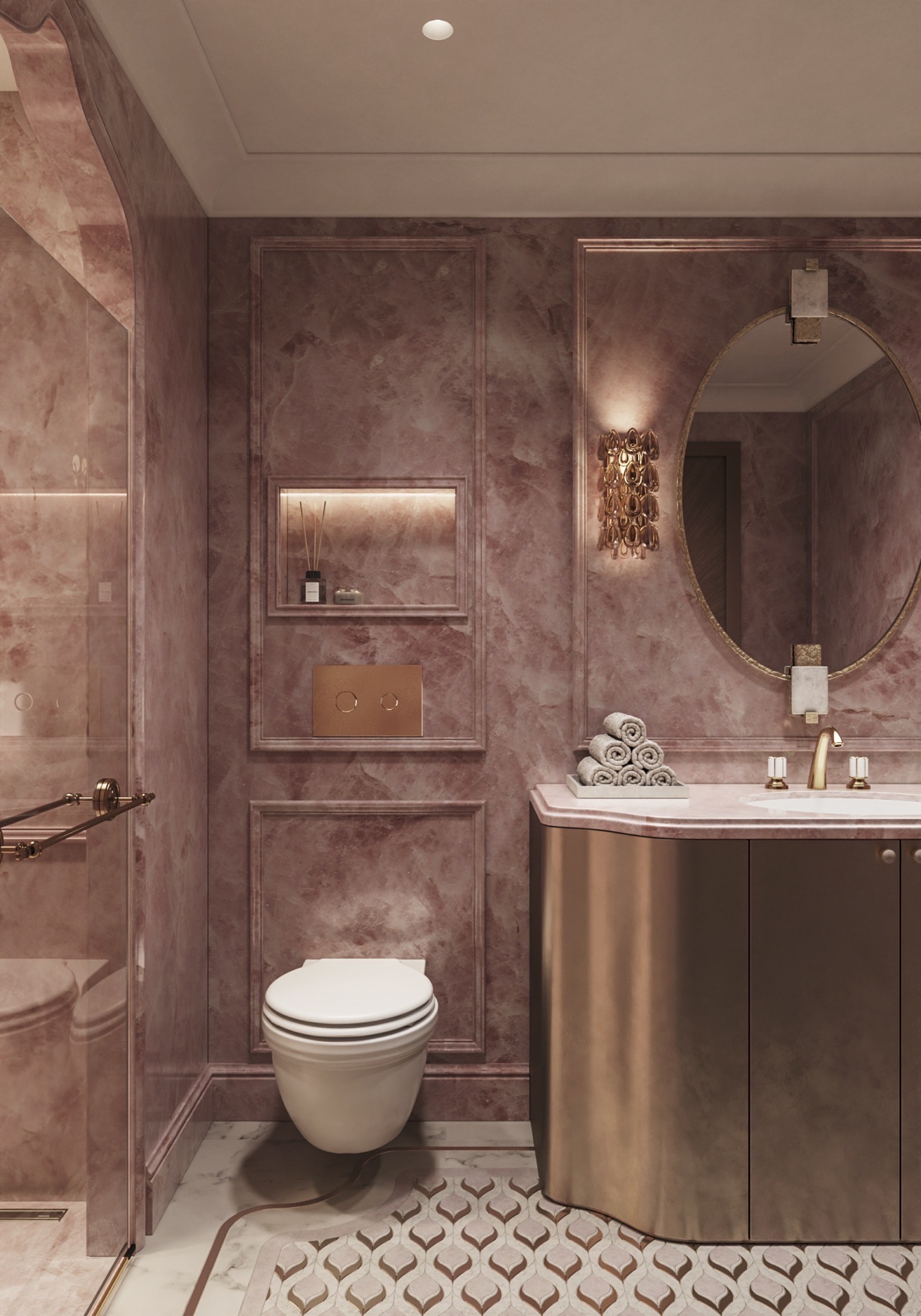 Розовый санузел - Key Design Studio