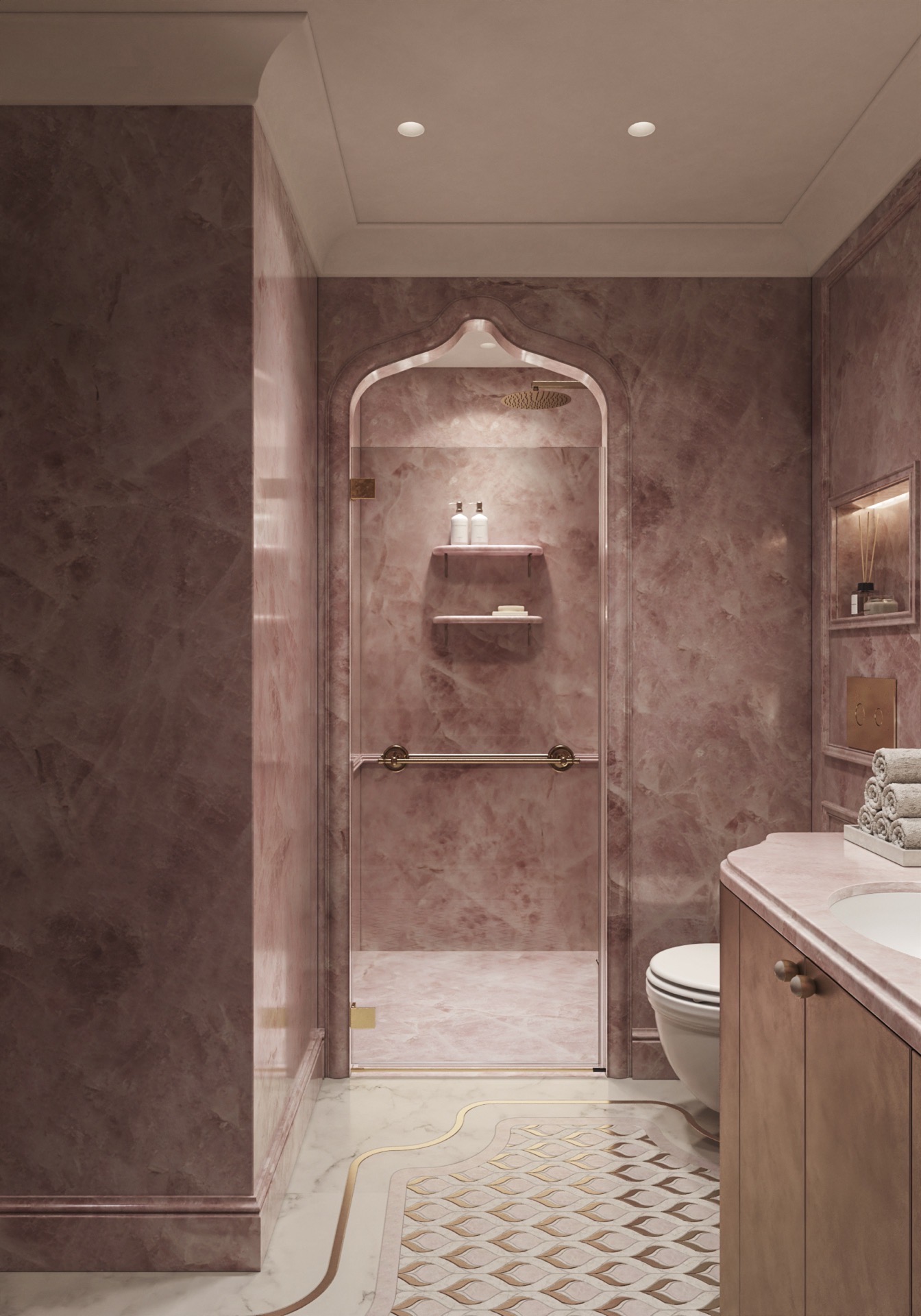 Розовый санузел - Key Design Studio